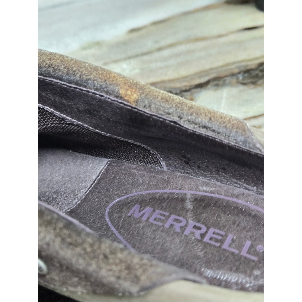 Merrell Drizzle Taupe Grey Leather Studded Clogs Mules Womens 8.5 J56086 - Picture 9 of 10